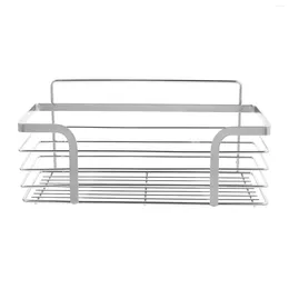 Kitchen Storage 1Pc Stainless Wall-mounted Rack Multi-functional Sundries (Silver)