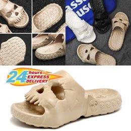 Creative Skull Slippers Summer Men Slippers Novelty Outdoor Beach Sandals Non-slip Indoor Home Slides Couples Shoes GAI eur 40-45