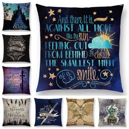 Pillow Magic Sword Fairy Tale Castle Gorgeous Pattern Stars Beautiful Words Decorative Letters Storey Cover Case