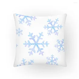 Pillow Winter Theme White Pillowcase Nordic Snowflake Throw Pillows 45x45 Creative Cover Home Decor Sofa Decorative 2024 E2192G