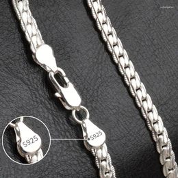 Chains 925 Sterling Silver 6mm Side Chain Necklace 16/18/20/22/24 Inch For Women Men Party Engagement Wedding Fashion Jewellery