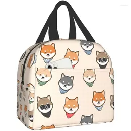 Storage Bags Teen Cute Japanese Dog Shiba Insulated Lunch Box Cooler Thermal Waterproof Reusable Tote Bag For Work Hiking Picnic