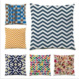 Pillow Throw Covers Modern Simple Cover 45x45 Geometric Living Room Decoration Polyester Linen Gift Bed Velvet E0158