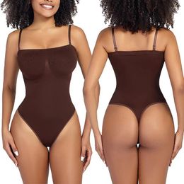 Women's Shapers Seamless Bodysuit Waist Cinching Corset Wrap High Shaping Panty Thong One Piece