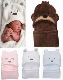 whole coral fleece newborn kids baby blanket products boygirl toddler cartoon bear sleeping bag autumn and winter9698023