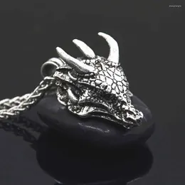 Pendant Necklaces Goth Dragon Head Gothic Accessories Norse Viking Male Jewellery Punk Necklace