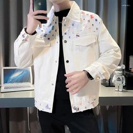 Men's Jackets Brand Autumn Korean Spliced Jacket For Men Slim Fit Casual Business Bomber Clothing Lapel Social Streetwear Coat 2024