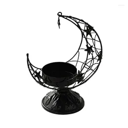 Candle Holders Moon Holder Shape Metal Pillar Stand Tea Light Decoration Stands For Home