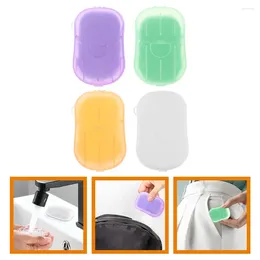 Liquid Soap Dispenser 4 Boxes Portable Hand-washing Slices Paper Rose Small Outdoor Pp Travel The Soapery