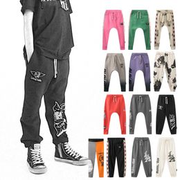 Fashion Kids letter cartoon printed trouser NU boys girls cotton sports pants 2024 spring children casual trousers S1232