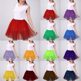 Women's Sleepwear Candy Colour Multicolor Skirt Support Half Body Puff Petticoat Colourful Small Short Chain