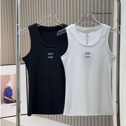 Designer T Shirt Women Cropped Top Shirts Tank Anagram Regular Cotton Jersey Camis Female Tees Embroidery Knitwear for S