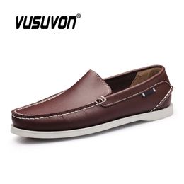 Big Size Men Loafers Summer Flats Brand Designer Mens Shoes Genuine Leather Dockside Boat Slip On Casual 240312