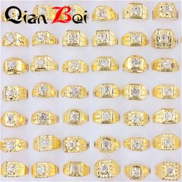 Qianbei 10PCS Two Colour Women Man White Zircon Anniversary Classic Rings Jewellery Hot Free