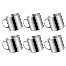 Wine Glasses 6 Pcs Children's Stainless Steel Water Cup Western Coffee Mugs Metal Kids Cups Camping Campfire For Measuring