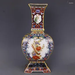 Bottles Chinese Colour Enamel Porcelain Qing Yongzheng Flowers Birds Design Vase 11.02"