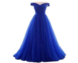 A Line Evening Dress 2018 Long Royal Blue Dress evening gowns plus size abito da sera robe de soiree cheap dresses1389106