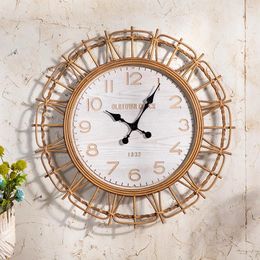 Wall Clocks Vintage Original Wood Creative Clock Living Room Dining Home Minimalist Atmospheric And Personalised