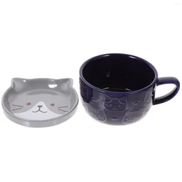 Mugs Ceramic Mug With Lid Cup Home Beverage Breakfast Decorate House Water Ceramics Milk Lovers Cereal