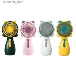 Electric Fans 20CC Cute Cat Handheld Fan Small Cooling Fan Portable USB Eyelash Fan 3-speed Adjustable Mini Ventilation Fan Low NoneY240320