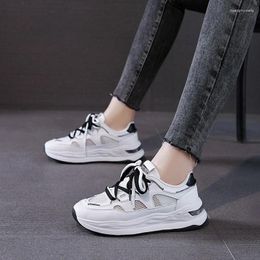 Casual Shoes 2024 Thick-soled White Summer Thin Women's Heightened Mesh Breathable Hollow Zapatillas Mujer