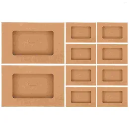 Gift Wrap 10 Pcs Window Envelope Box Storage Container Postcard Packing Bags Paper Boxes Wrapping Kraft Case