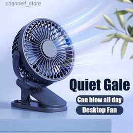 Electric Fans Portable USB mini handheld clip on fan convenient super quiet electric fan for charging cute for students small cooling and ventilation fanY240320