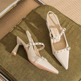 Hip Sandles High Heels Womens Slim Summer New Style With Toe Straight Back Strap Sandal Women 240228