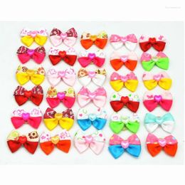 Dog Apparel 100PC/Lot Small Hair Bows Ribbon Puppy Cat Rubber Bands Pet Grooming Accessories