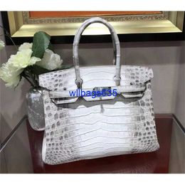 Tote Bags Himalaya Crocodile Handbag Genuine Pushing Crocodile Skin Platinum Bag Himalayan Platinum Bag Handbag Leather Bag Shoulder Bag Cu have logo HBRPZD