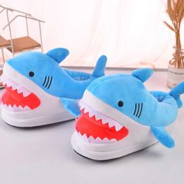 HBP Non-Brand Cool Cartoon Mens Shark Slippers Design Boys Flurry Slides For Men Indoor Shoes Winter Man Slippers New