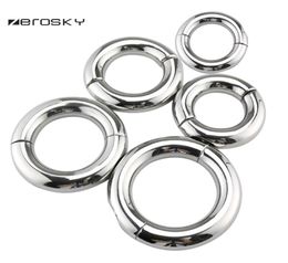Zerosky Male Penis Rings Ball Stretcher Weight Steel Ball Stretching Weights Enhancer Penis Ring Sex Toys for Adult Y181103023140901