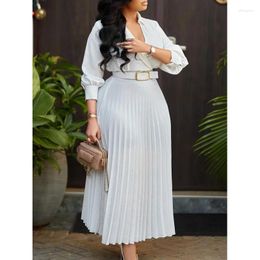 Casual Dresses Spring 2024 European And American Women's Clothing Solid Color Plus Size Dress