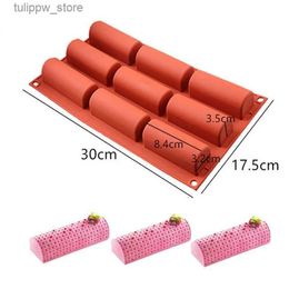 Baking Moulds 9 Cavity Silicone Mould 3D Stick Half-cylindrical Long Strip Shape Chocolate Truffle Mousse Cake Dessert Mould DIY Baking Moulds L240319