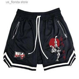 Men's Shorts Mens Sports and Fitness Printed Basketball Shorts Casual and Comfortable shorts Anime Printed Beach Style Loose Summer Y240320