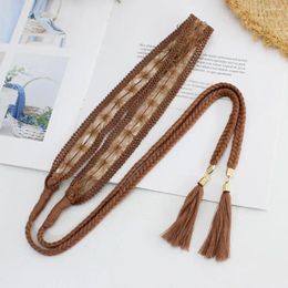 Belts Lace Braided Waist Cord Elegant Decorated Women's Dress Belt With Tassel End Solid Color Stylish Costume For Any