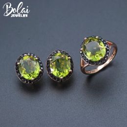 Charm Bolai Color Changing Zultanite Jewelry Sets Sier Rose Gold Plated Created Diaspore Earrings Ring Gemstone for Women's Gift