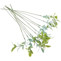 Decorative Flowers 10 Pcs Wedding Decor Simulated Green Plant Decoration Artificial Stems Model Branches Leaves Outdoor Greenery Bride