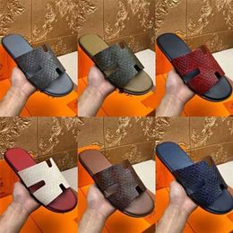 Men Sandals Izmirs Slippers Genuine Leather 7a Quality Italy Pairs Home Family style wearing in home men7NL