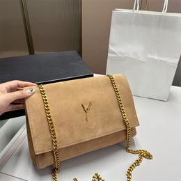 Luxury women shoulder bag fashionable suede calf leather handbags designer women leather chain crossbody bags classic letter wallet high quality