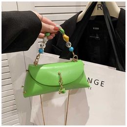Stylish Shoulder Bags Womens Designer Handbags Fashion Colourful Beaded Handheld Small Square Bag Chain Strap Single Crossbody Tote 240311
