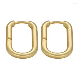Hoop Earrings Charm 2024 Trend Luxury Oval Flattened Earring Gold Colour Wedding Designer Jewellery Gift For Women
