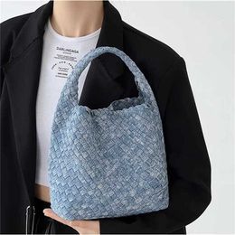 Hot Shoulder Bags High Quality Designer Handbags Canvas Denim Woven Bucket Bag For Women Fashionable Handbag Mother Bag Shoulder Tote 240311