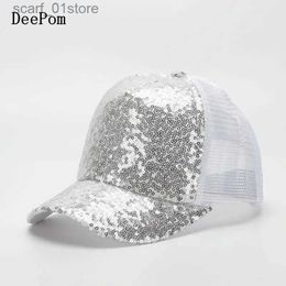 Ball Caps Deepom Mesh C for Children Girls Boys Baseball C Parent Child Outdoor Sport Cs Sparkling Dance Show AdjustableC24319