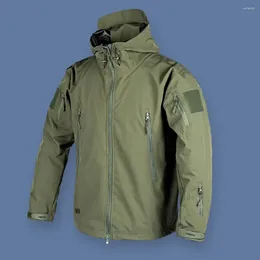 Men's Jackets Men Spring Autumn Jacket Hooded Trench Coat With Zipper Placket Pockets Spring/autumn For Mountaineering Outdoor