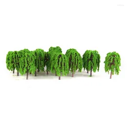 Decorative Flowers Plant Model Tree Toy Greenery Kitchen Landscape Plastic Resin Train Railway Willow 25pcs 3D Decoration Display Home