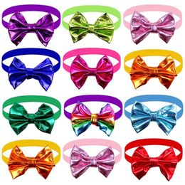 Dog Apparel 20PCS Large Bowtie Elastic Band Bowknot Bow Tie For Dogs Pets Bowties Collar Grooming Accessories