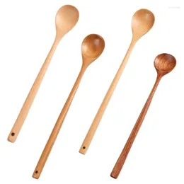 Spoons Pot Spoon Coffee Tea Stirring Soup Cooking Portable Wooden For Tableware Tools Table