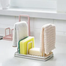 Kitchen Storage Punch-free Countertop Rack Rag Hanger Sink Dish Cloth Sponge Adjustable Drain Pool Organiser