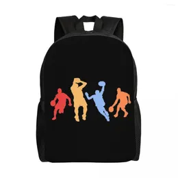 Backpack Retro Vintage Colours Basketball Players Backpacks For Boys Girls Sports College School Travel Bags Bookbag Fits 15 Inch Laptop